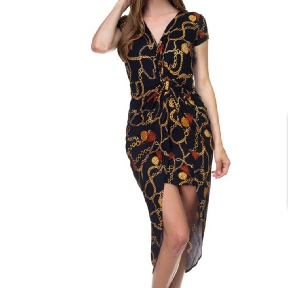 Haute Monde Twist front double layer dress